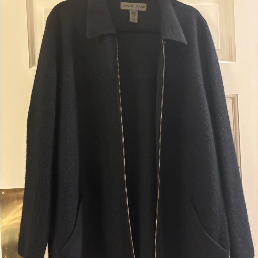 Joe's Jeans Black Women's Zip-Front Wool Blend Cardigan